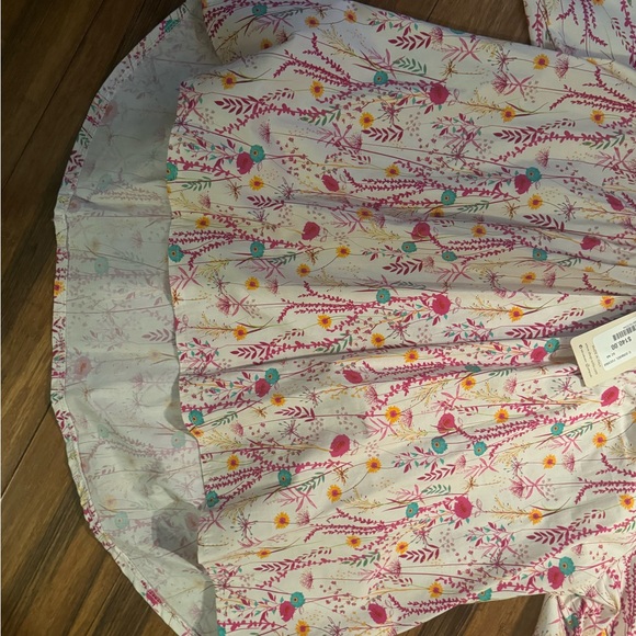 New long blouse with new floral print with V neck 3/4 bulging sleeves beautiful - Picture 6 of 7